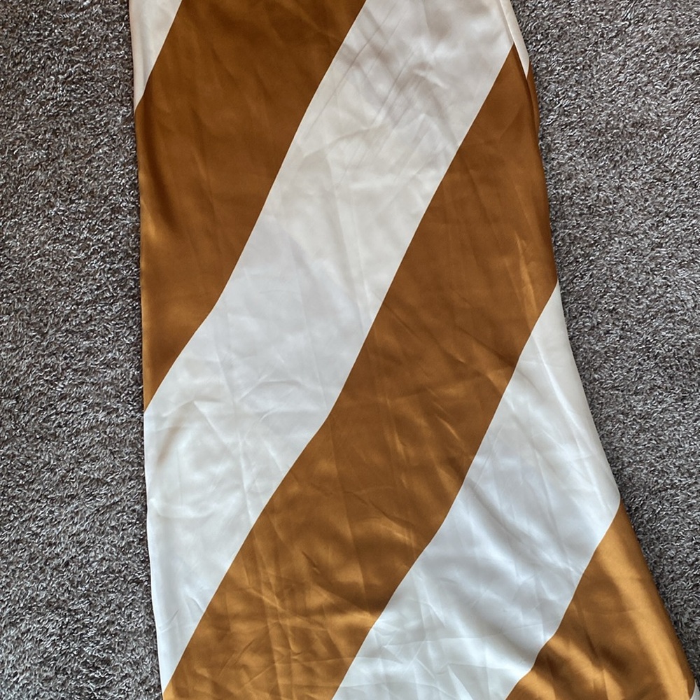 TopShop Two Piece Maxi Strapless Dress Diagonal Striped Spiced Rum, Women’s 10 - Picture 12 of 15